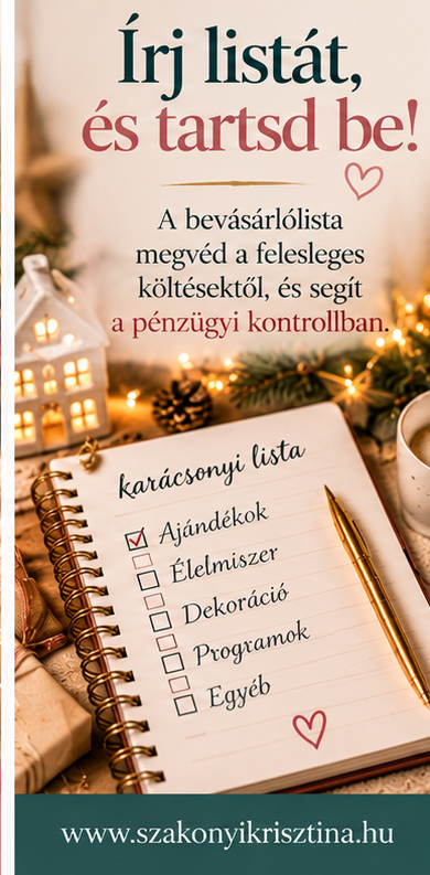Karácsonyi bevásárlólista és tudatos pénzkezelés