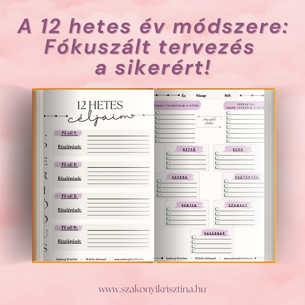 Indexkép: 12 hetes ÉV tervező munkafüzet, napló – A te életed, a te céljaid