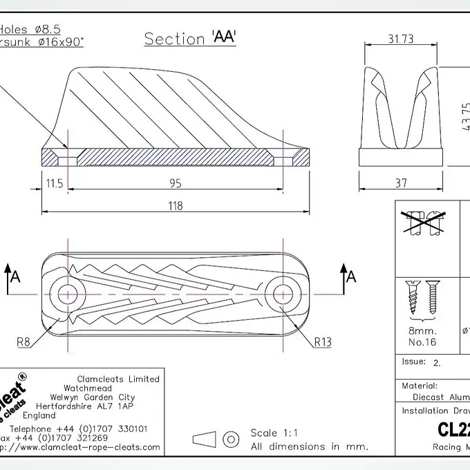 Miniatura: Clamcleat CL 222