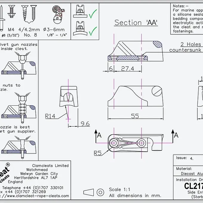 Miniatura: Clamcleat Cl217 Mk2