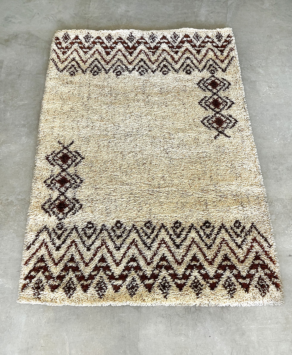 Thumbnail: Vintage 1970s Mid-Century Modern Rya Wool Rug
