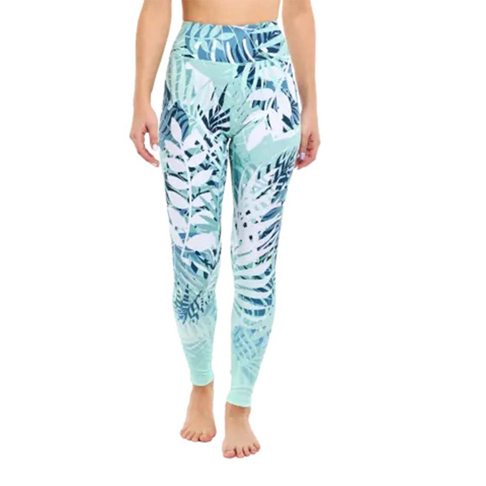 Miniatura: Conjunto estampado floral Yoga Calças Desgaste de treinamento de Pilates