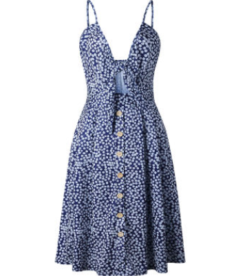 Miniatura: Vestido de Alça Abotoado Arco de Volta Sexy