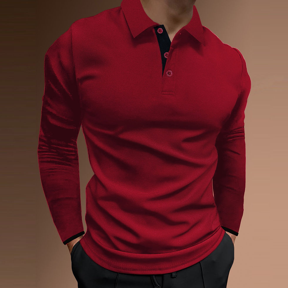 Miniatura: Camisa Esportes Aptidão Casual Gola Stretch Barra Vertical Manga Longa