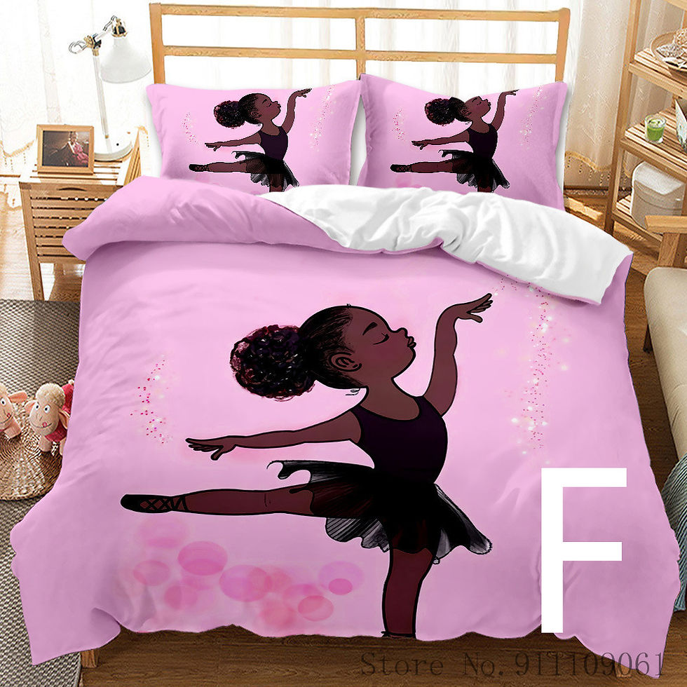 Miniatura: Conjunto de cama de menina africana decoração de quarto infantil