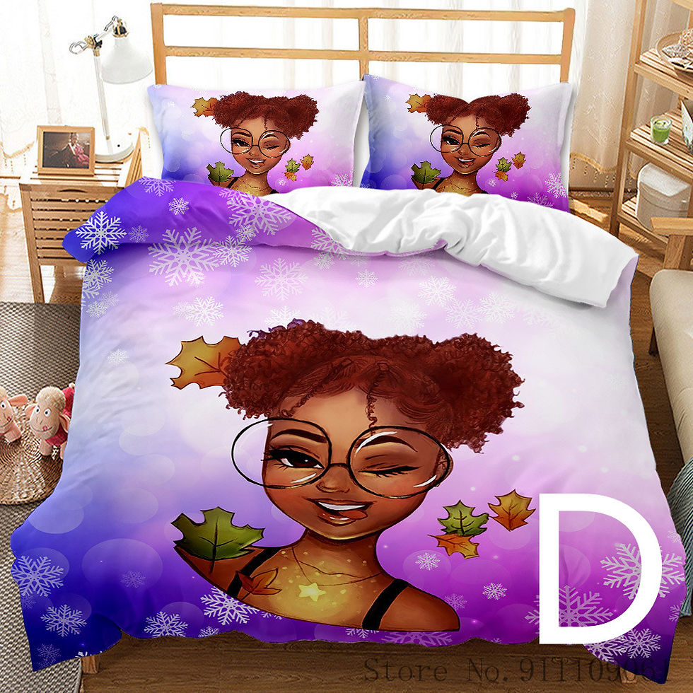 Miniatura: Conjunto de cama de menina africana decoração de quarto infantil
