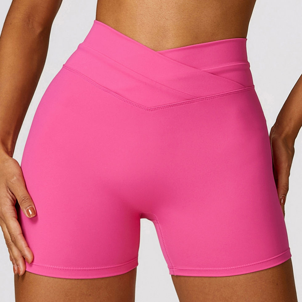 Miniatura: Shorts skinny para ioga com elevação do quadril e calças cruzadas escovadas