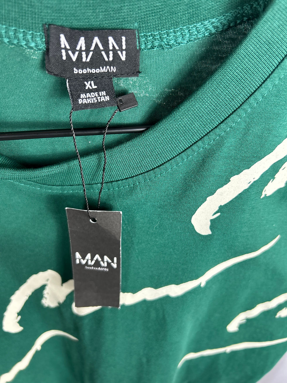 Thumbnail: boohooMAN Green T-Shirt with Design