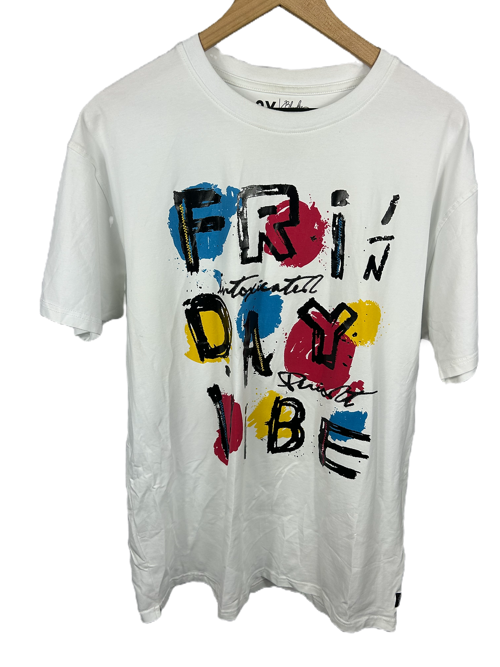 Bleecker Mercer White T-Shirt with Multicolor Design