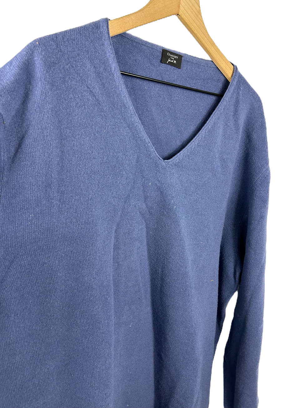 Thumbnail: Cruciani Navy Blue V-Neck sweater (100% wool)