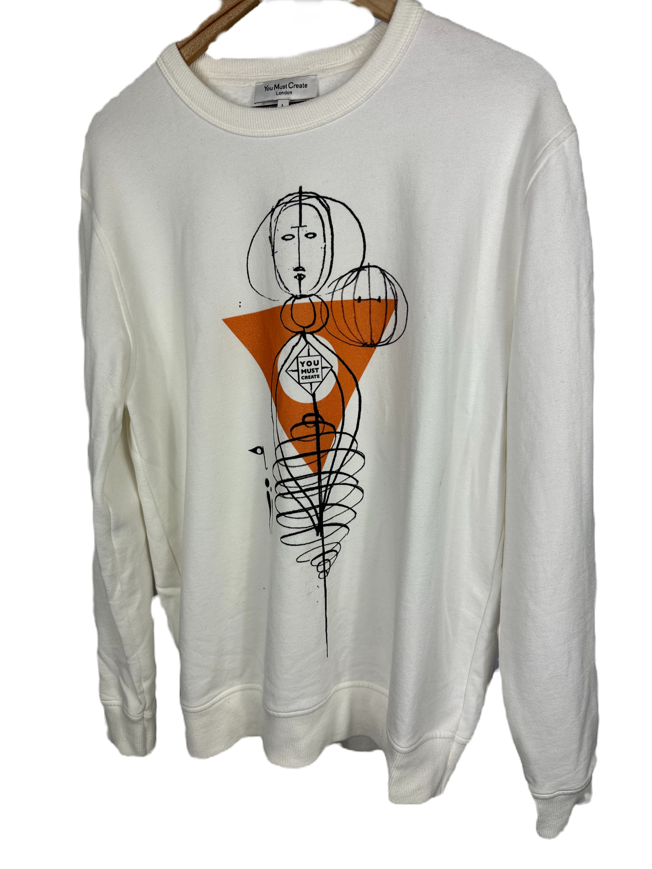 You Must Create White Crewneck