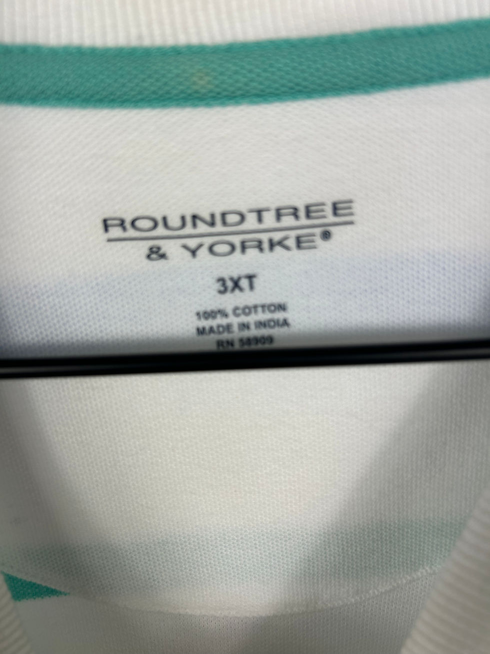 Thumbnail: Roundtree & Yorke White Polo Shirt with Yellow, Green, and Blue Stripes