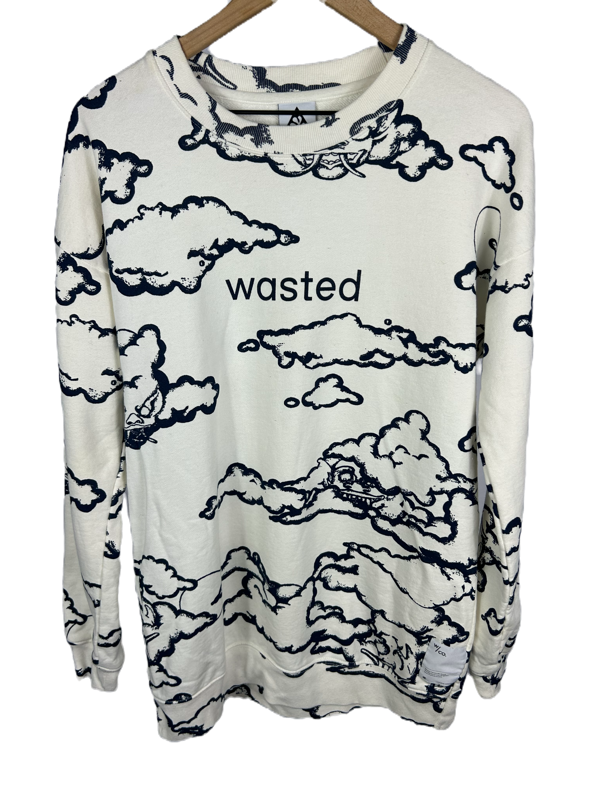 White Crewneck with Black Design