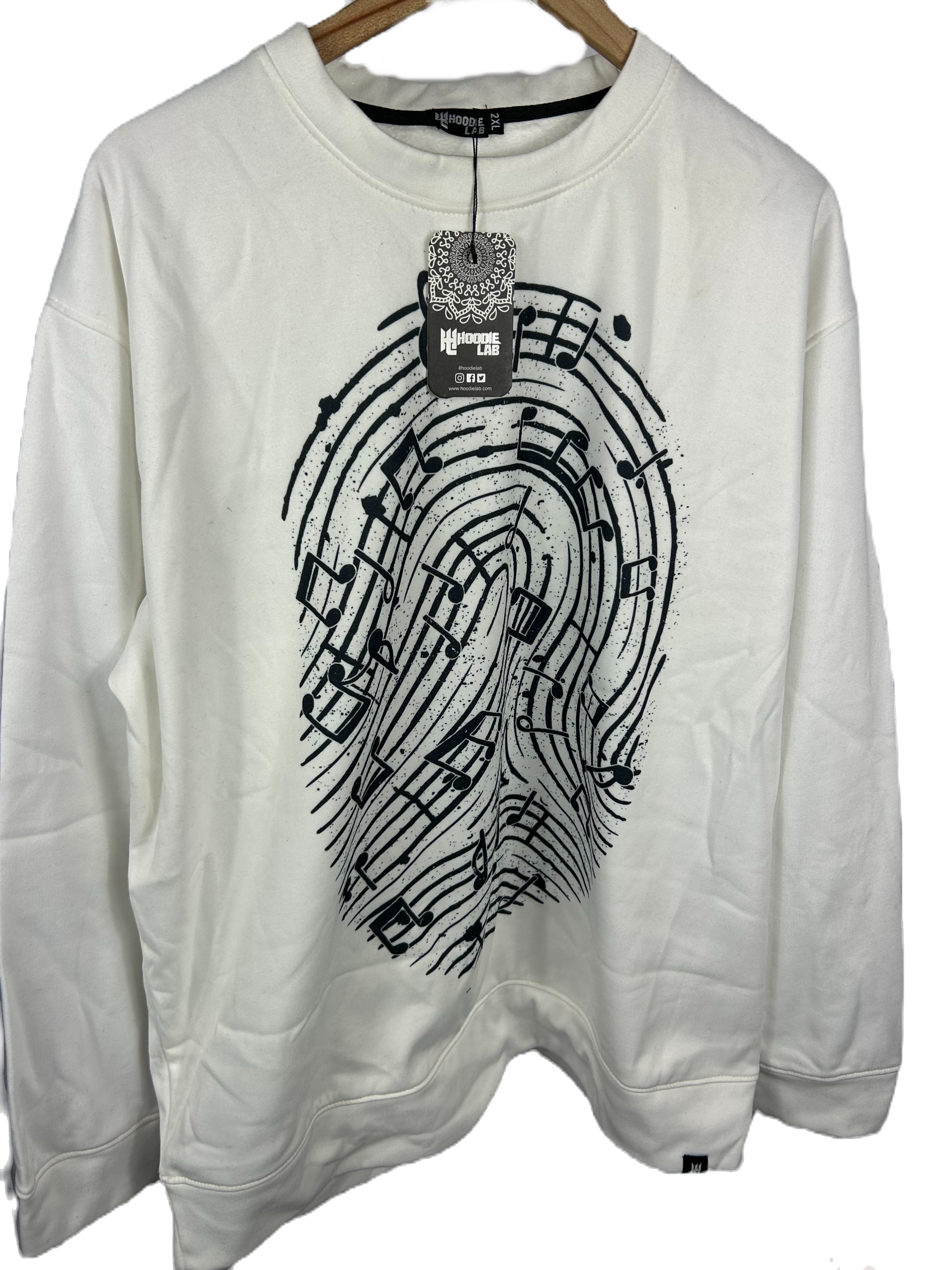 Hoodie Lab White Crewneck