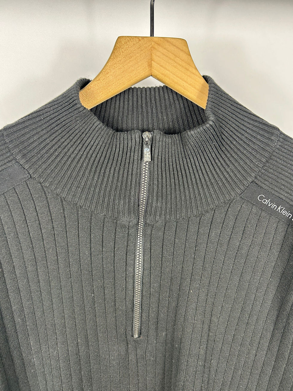 Thumbnail: Calvin Klein Jeans Gray Quarter-Zip Sweater