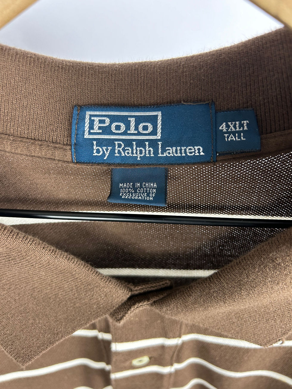 Thumbnail: Polo by Ralph Lauren Brown Polo Shirt with White Stripes