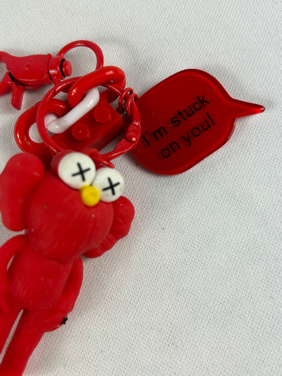 Thumbnail: KAWS Elmo Figure Keychain- Red