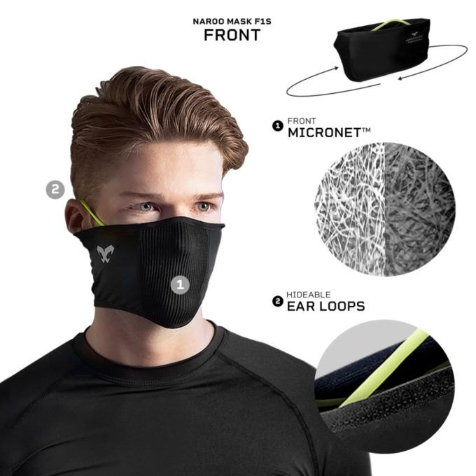 Thumbnail: NAROO F1S: Thin Filtering Moisture-Wicking Breathable Sport Mask