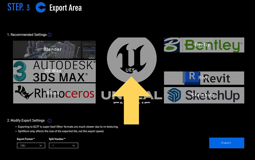 Use the Unreal Engine preset to automatically optimize split numbers and file format.