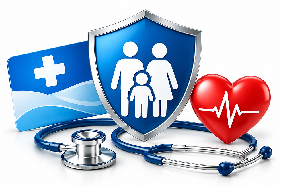 Ilustración de cobertura de seguros médicos