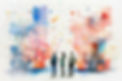 risograph_artwork_geometric_shapes_like_circles_squares_triangles_with_group_people_waterc