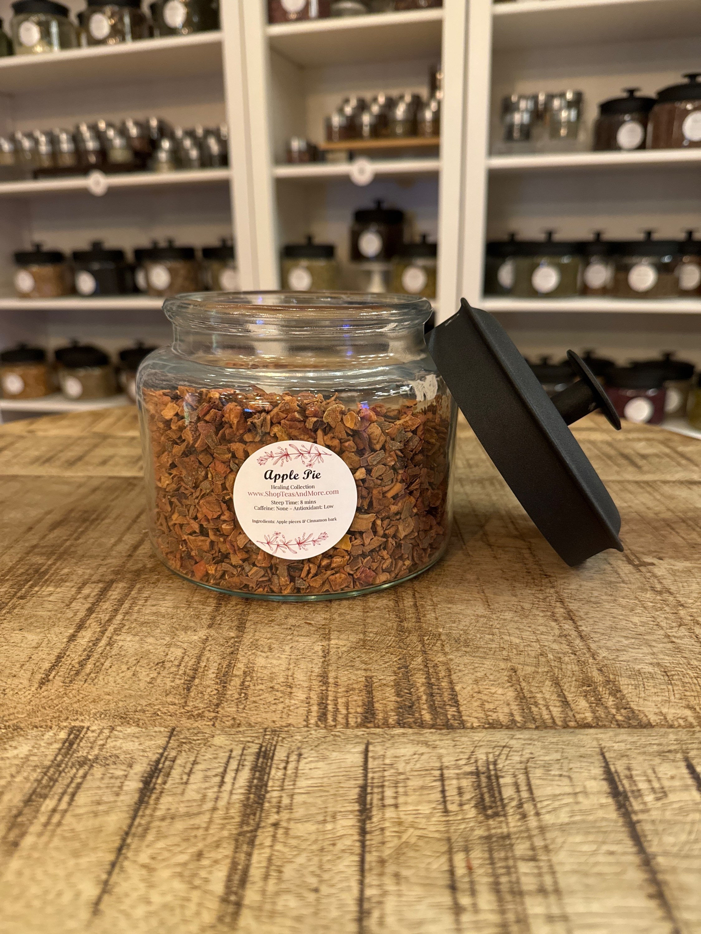 Apple pie with top to the side