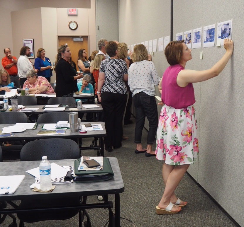 Cohort members participate in a data walk_edited