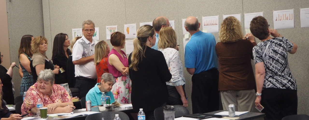 Cohort members participate in a data walk 2_edited