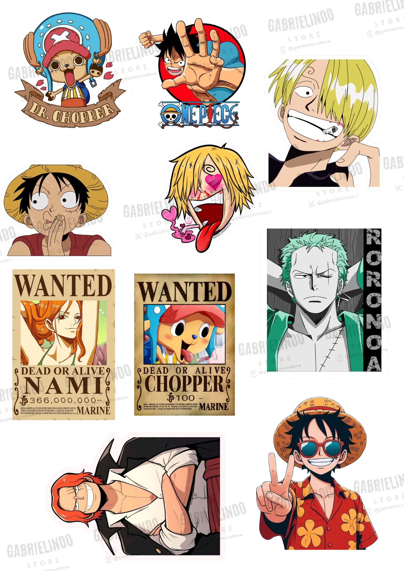 Set de stickers One Piece 2
