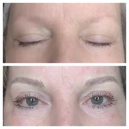 Microblading process: initial state and final result