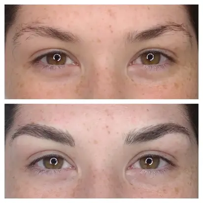 Microblading process: initial state and final result