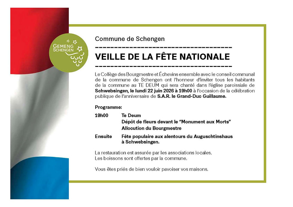 COMMUNE DE SCHENGEN - VEILLE DE LA FÊTE NATIONALE