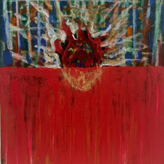 heart, grief, red, intuitive, intuitive art