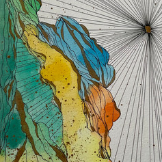 Mixed media - watercolor, ink, acrylic paint on paper, 'Untitled', 8.5"x 5.5"