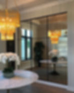 Antique Mirror Dining Room Wall with Blasck Molding