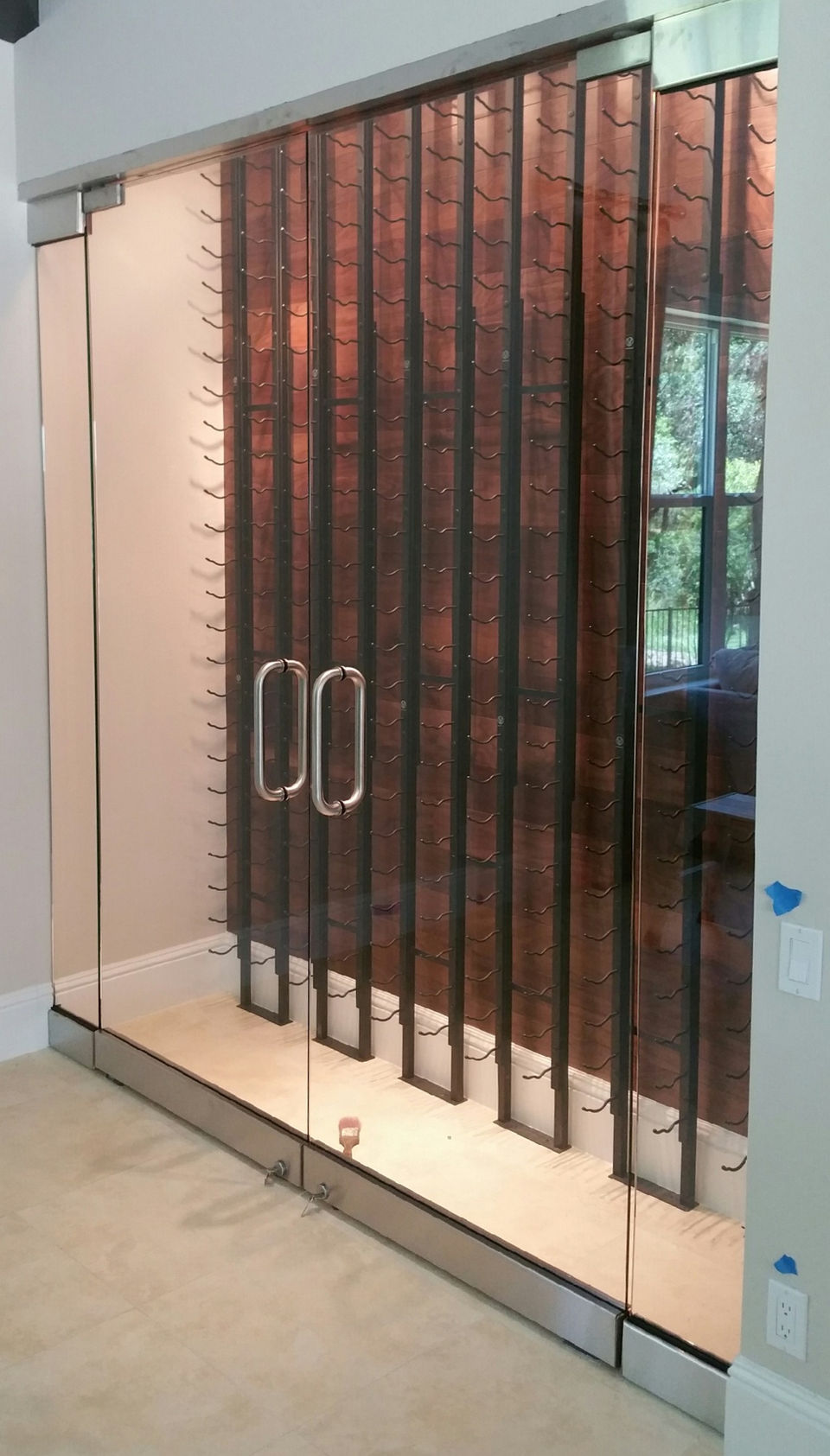 Commercial Insulated Glass Wine Room Double Doors