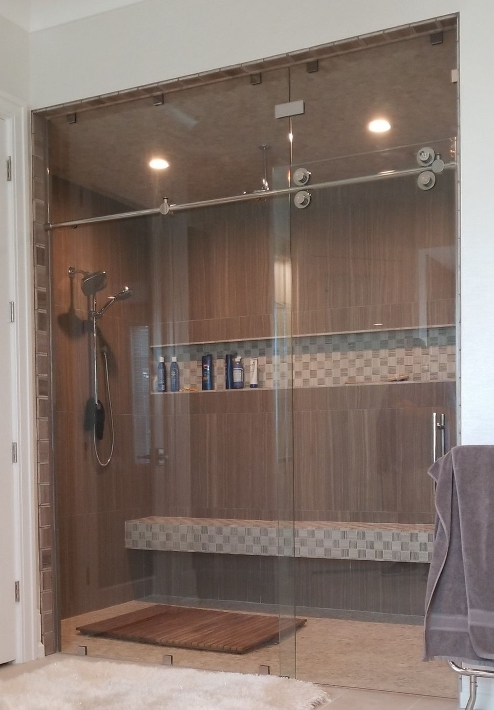 Cascade Steam Shower with Ladder Pull Handle Brushed Nickel.jpg