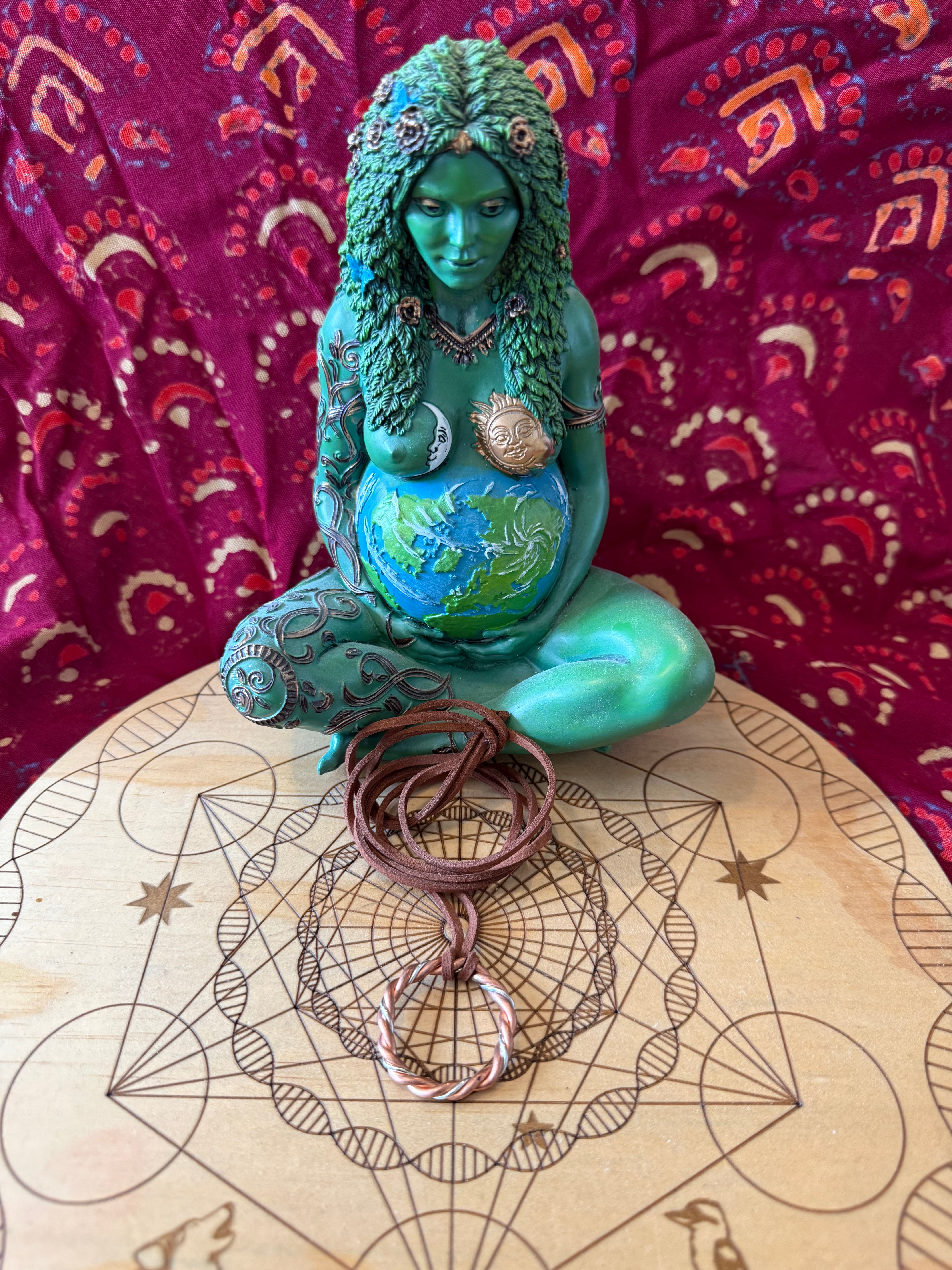 Copper Tensor Portal Necklace with Stirling Silver inlay