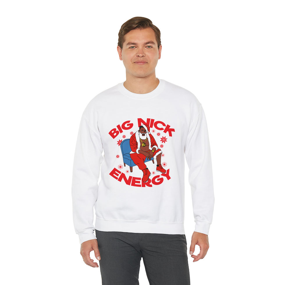 Thumbnail: Melanin Santa Big Nick Energy Crewneck Sweatshirt