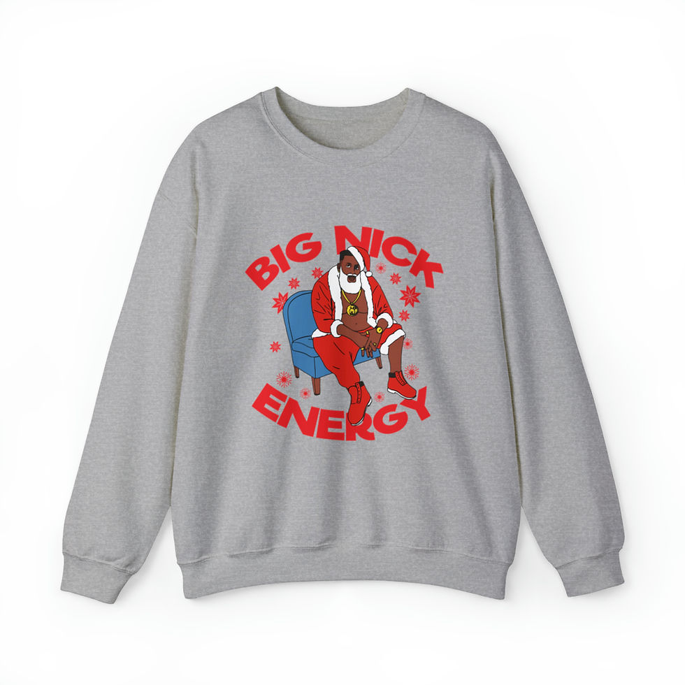 Thumbnail: Melanin Santa Big Nick Energy Crewneck Sweatshirt