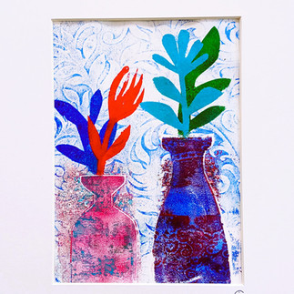 Gel printing plate techniques mixtes