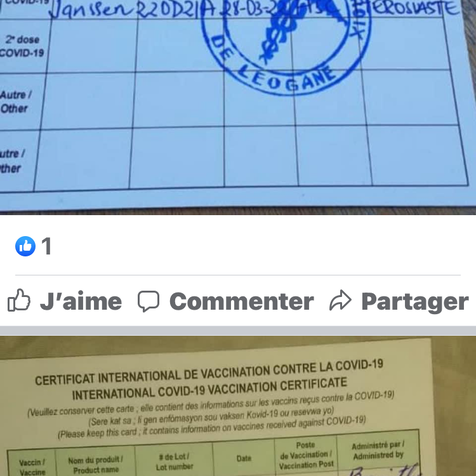 Fausses cartes de vaccination COVID 19 découvertes