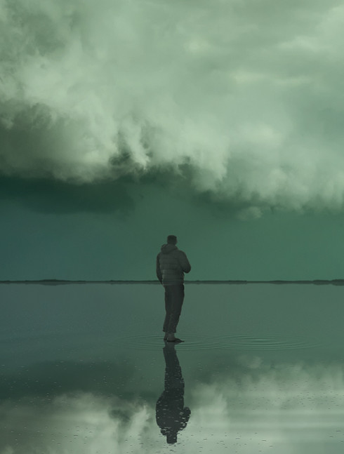 zen orchestra bleak image dark clouds over water