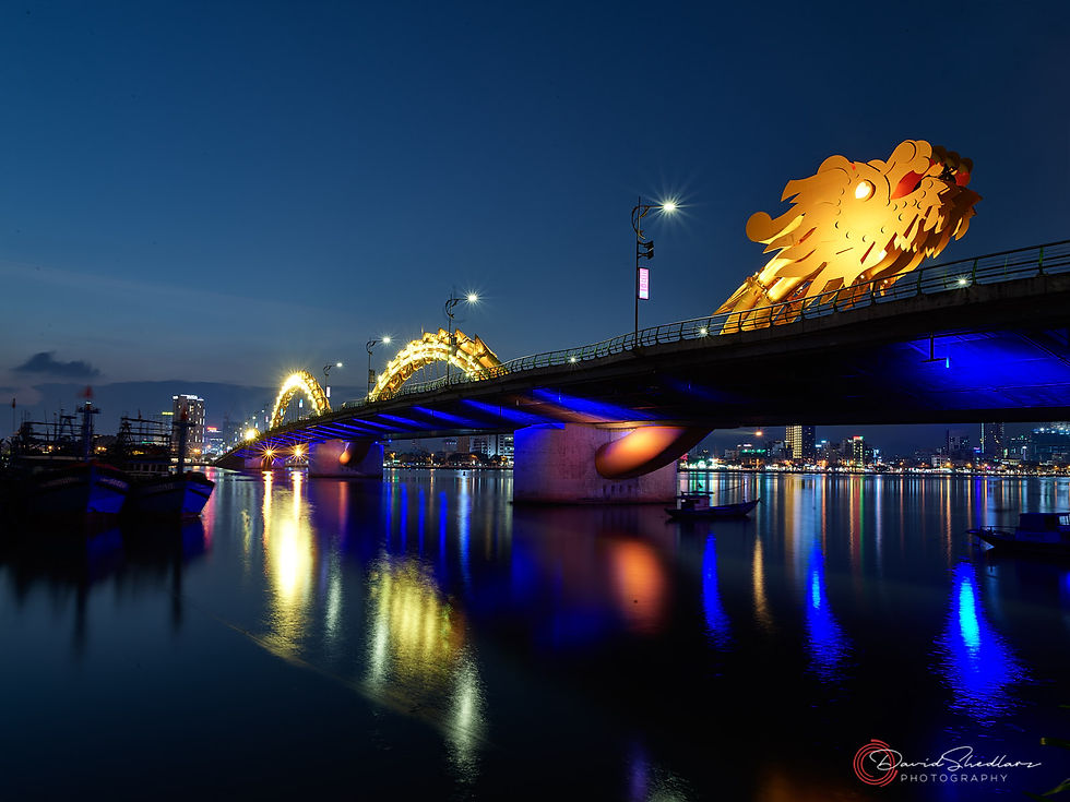 Dragon Bridge in Yellow Da Nang Vietnam 2019