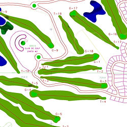 plano de hoyos de un campo de golf