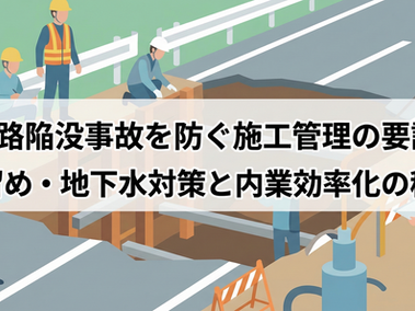 道路陥没事故を防ぐ施工管理の要諦｜土留め・地下水対策と内業効率化の秘訣