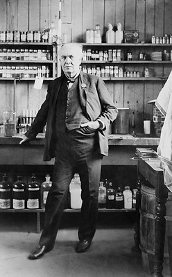 Thomas A. Edison (1847-1931), in his Wes
