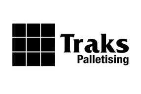 Black and white version of company logo for Traks Palletising