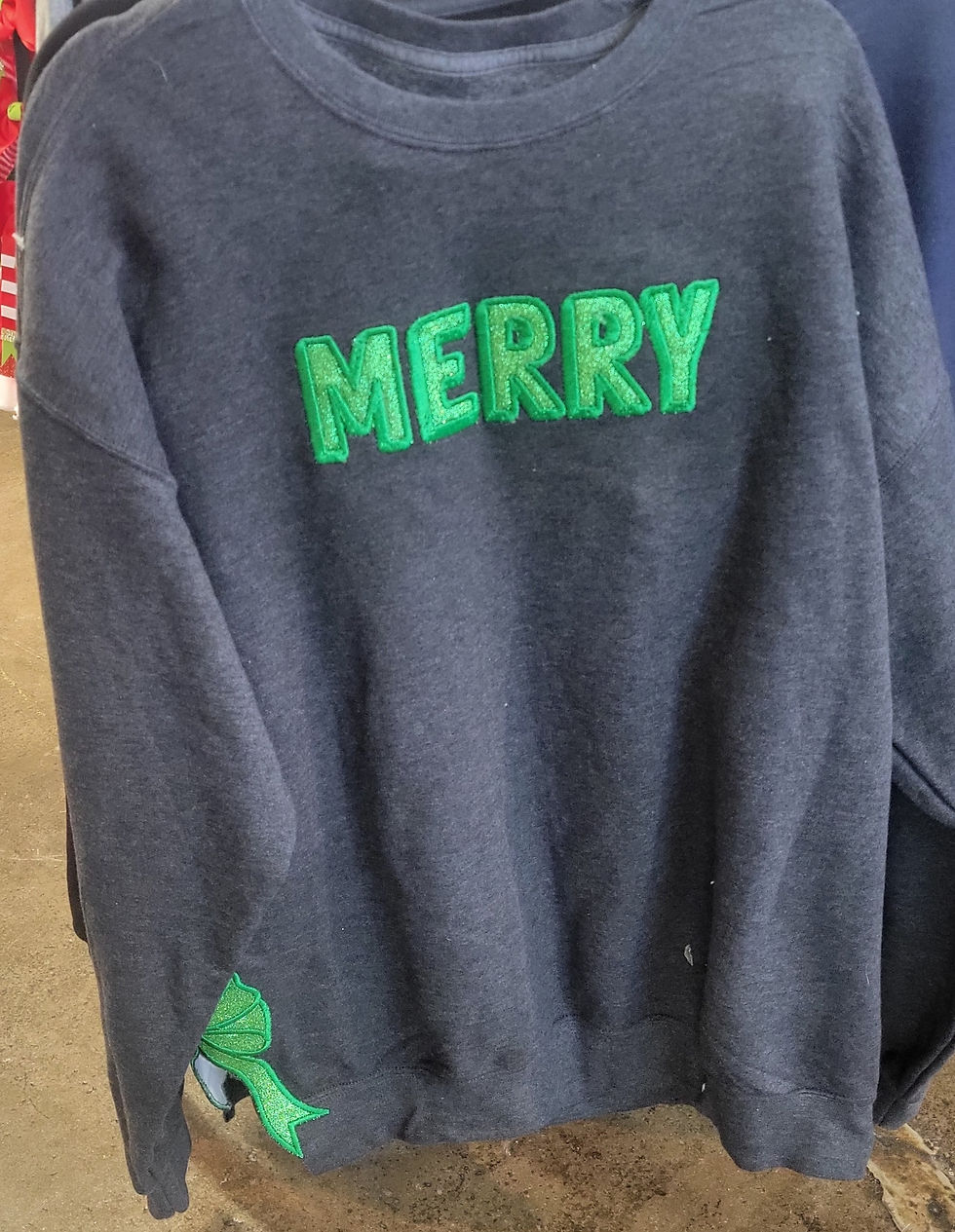 Thumbnail: Embroidered Word with accent side bow  Sweatshirt 