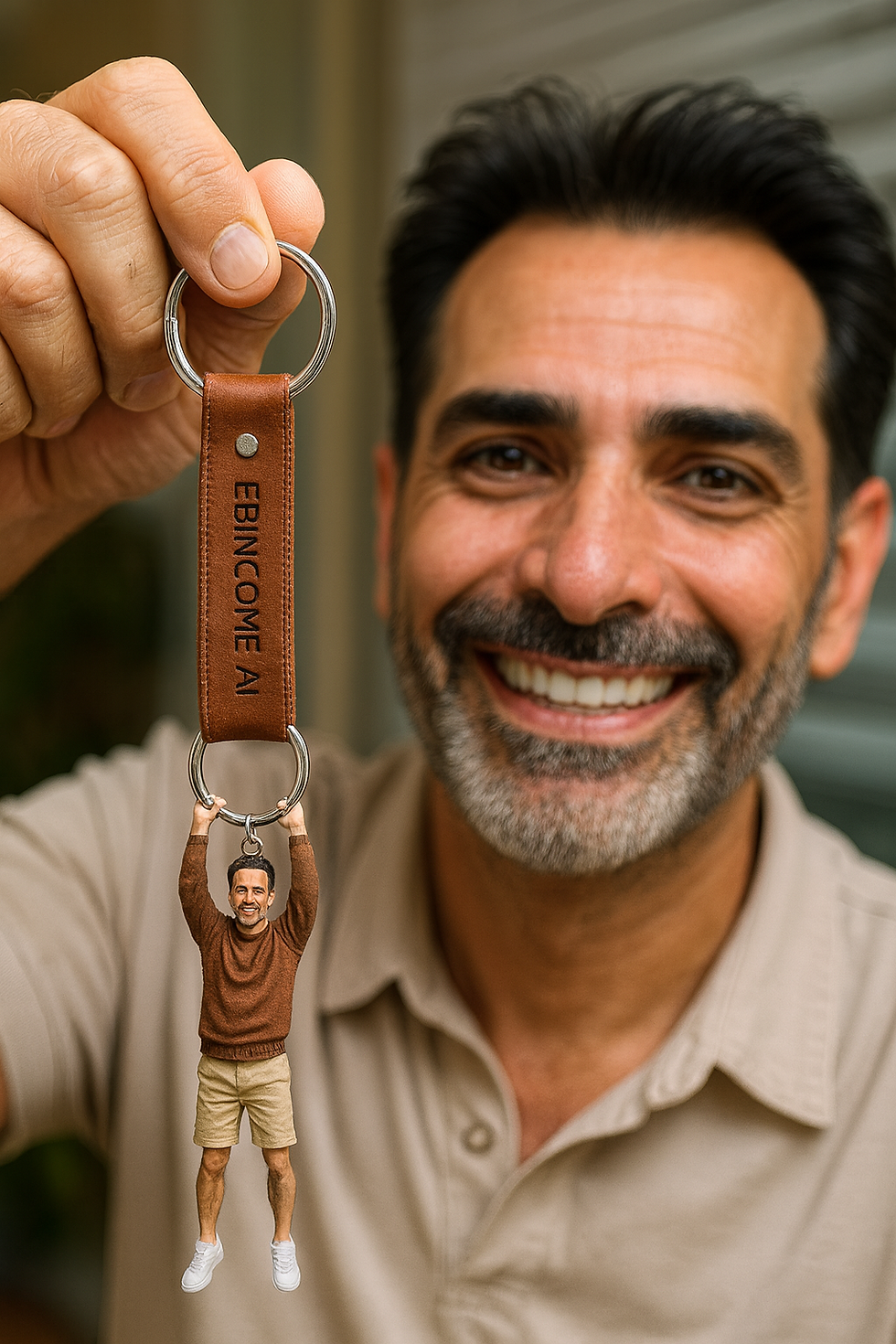 פרומפט: מחזיק מפתחות מיניאטורי - פוטוריאליסטית